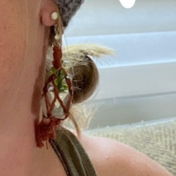 Plantmama earrings-miniature planter earrings. Super lightweight & customizable. - Picture 8 of 10